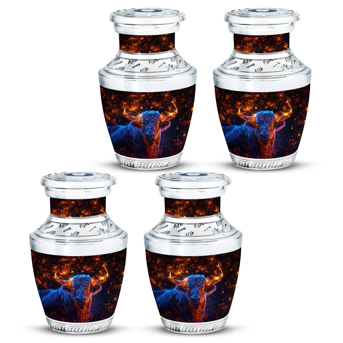 Personalized Bull Cremation Urn for Human Ashes - 10-inch, 200 cu in - Yatskia