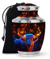 Fiery Horn Bull Memorial Urn For Ashes - Bull Cremation Ashes Urns