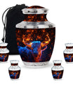 Fiery Horn Bull Memorial Urn For Ashes - Bull Cremation Ashes Urns