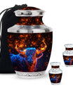 Fiery Horn Bull Memorial Urn For Ashes - Bull Cremation Ashes Urns
