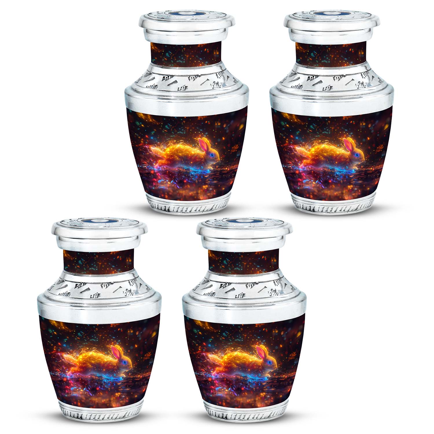 Fiery Rabbit Cremation Ashes Urn - Glowing Bunny Cremation Urns For Sale