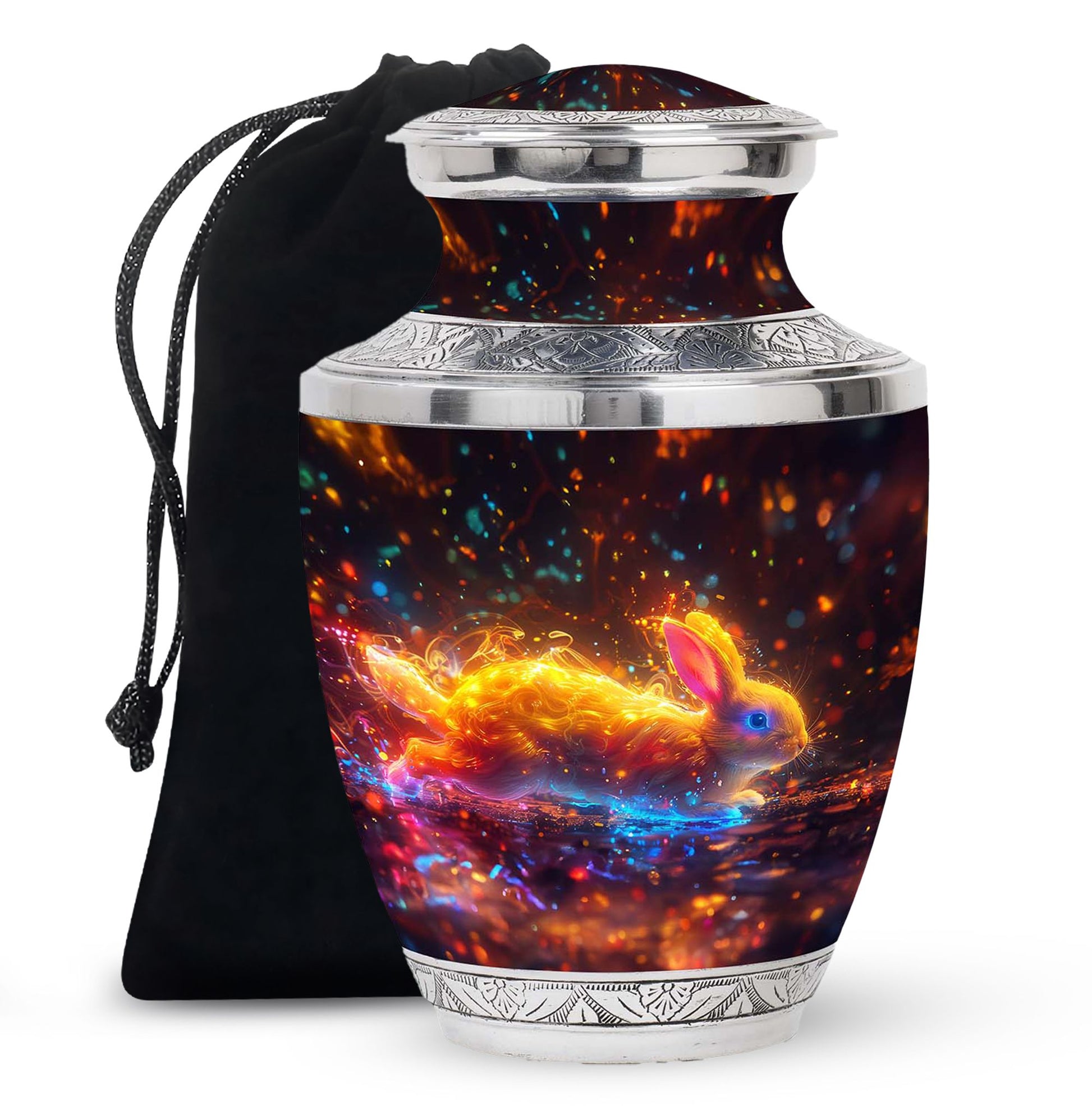 Fiery Rabbit Cremation Ashes Urn - Glowing Bunny Cremation Urns For Sale