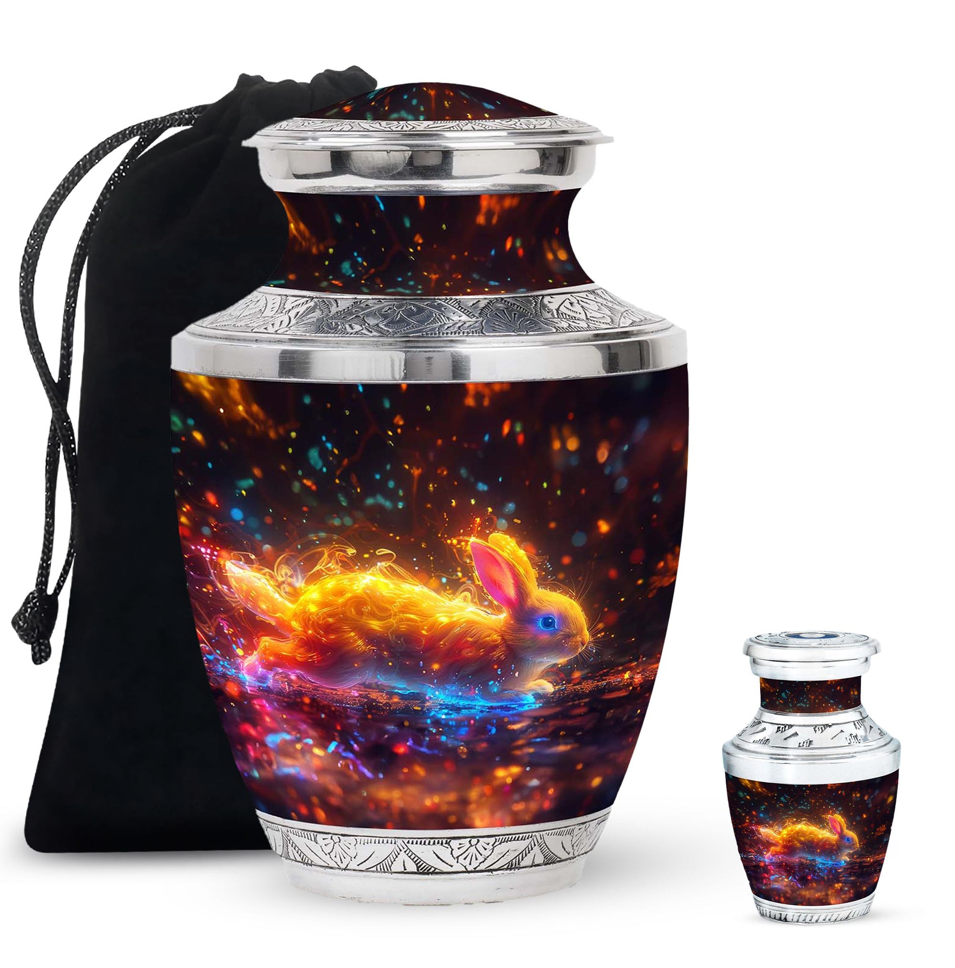 Fiery Rabbit Cremation Ashes Urn - Glowing Bunny Cremation Urns For Sale