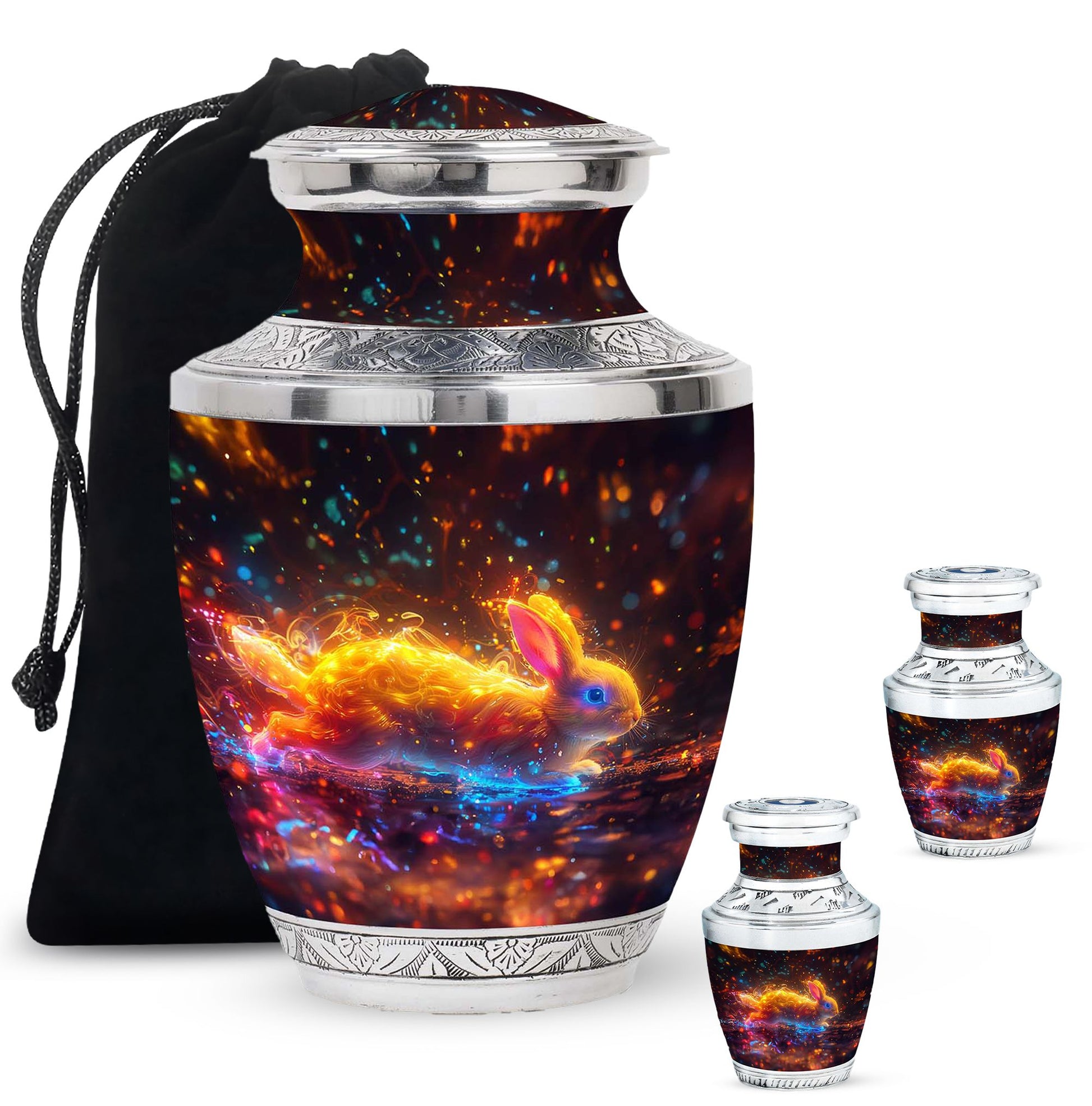 Fiery Rabbit Cremation Ashes Urn - Glowing Bunny Cremation Urns For Sale