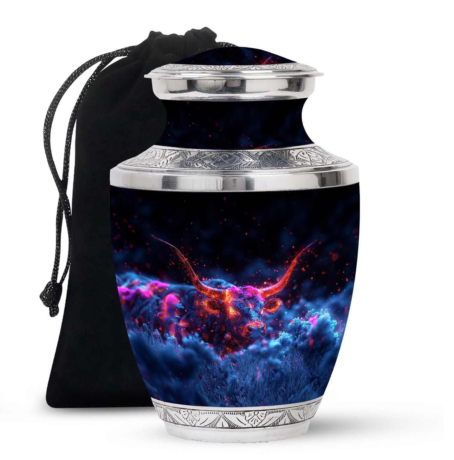 Personalized Bull Cremation Urn for Men - 10-inch, 200 cu in - Yatskia