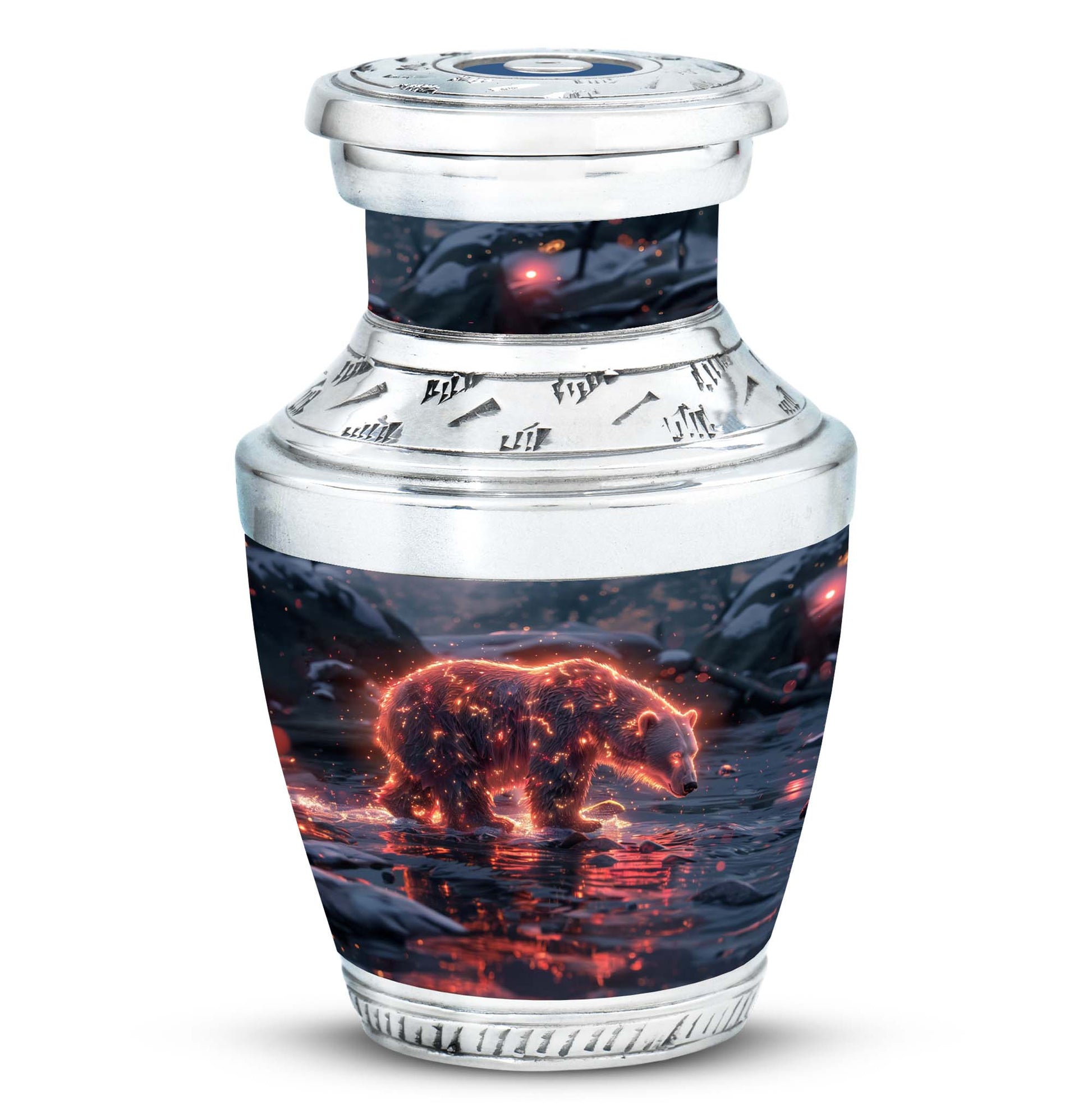 Fiery Polar Bear Urn for Funeral - Polar Bear Cremation Urn