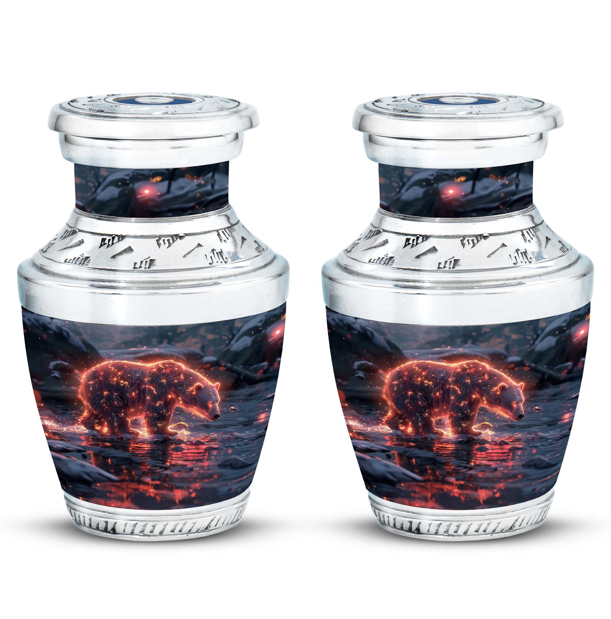 Fiery Polar Bear Urn for Funeral - Polar Bear Cremation Urn