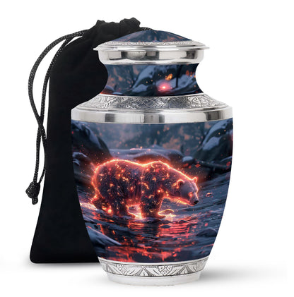 Personalized Bear Cremation Urn for Human Ashes - 10-inch, 200 cu in - Yatskia