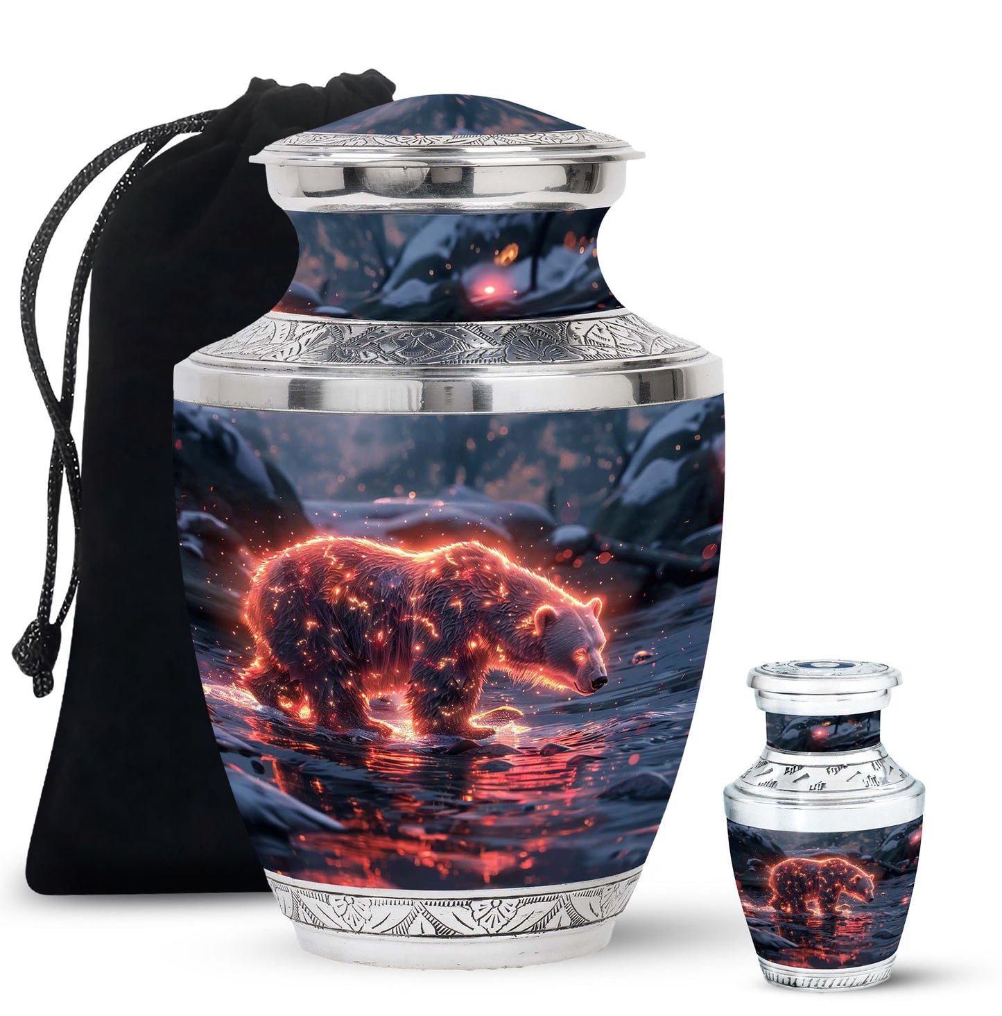 Personalized Bear Cremation Urn for Human Ashes - 10-inch, 200 cu in - Yatskia