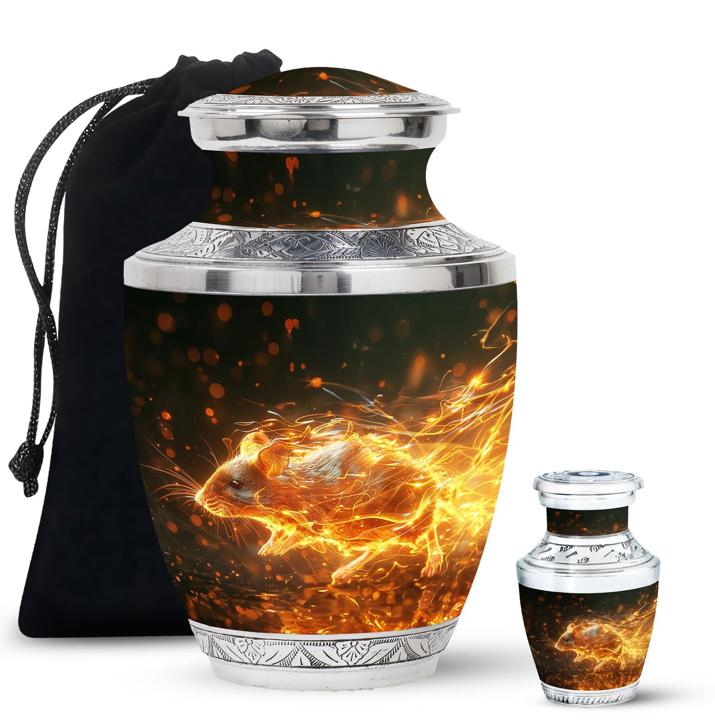 Personalized Mouse Cremation Urn for Human Ashes - 10-inch, 200 cu in - Yatskia