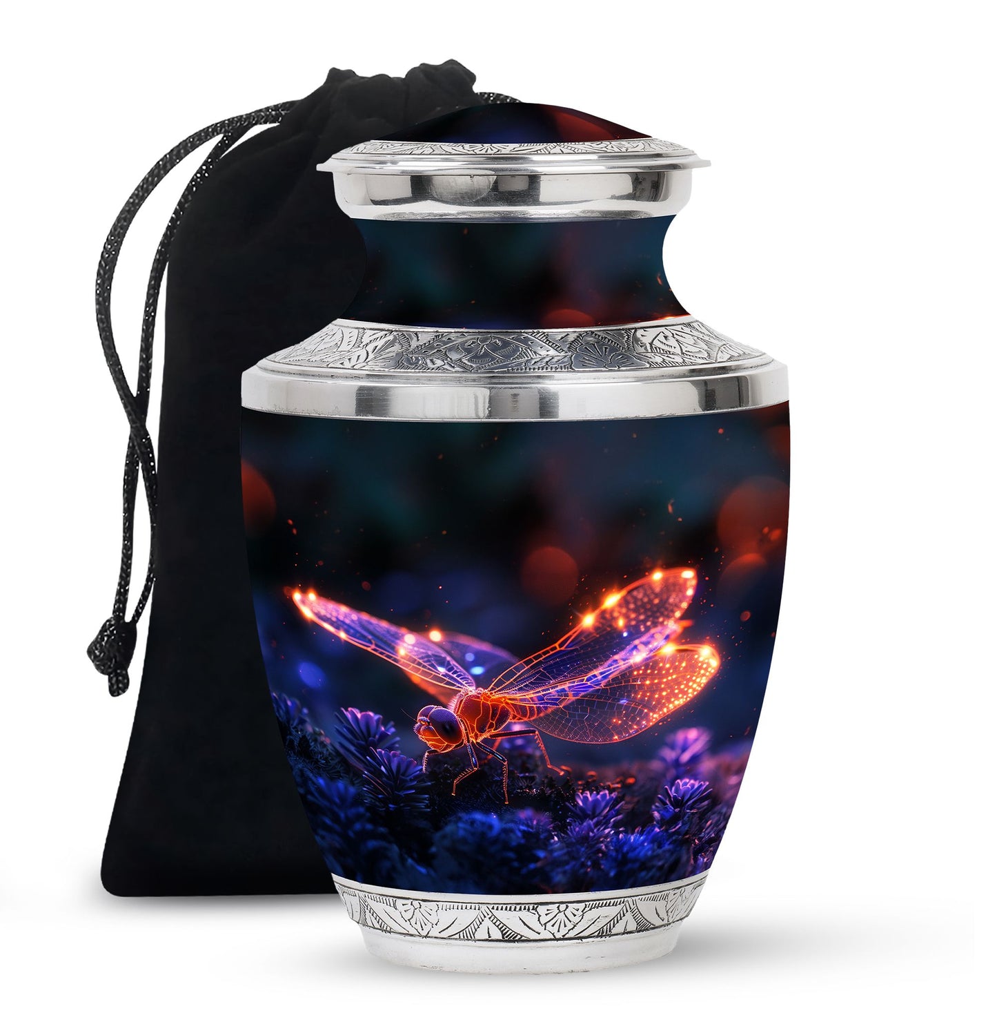 Personalized Dragonfly Cremation Urn for Men - 10-inch, 200 cu in - Yatskia