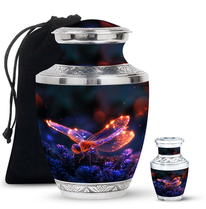 Personalized Dragonfly Cremation Urn for Men - 10-inch, 200 cu in - Yatskia
