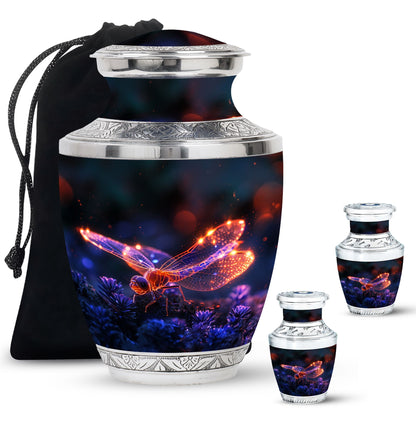 Personalized Dragonfly Cremation Urn for Men - 10-inch, 200 cu in - Yatskia