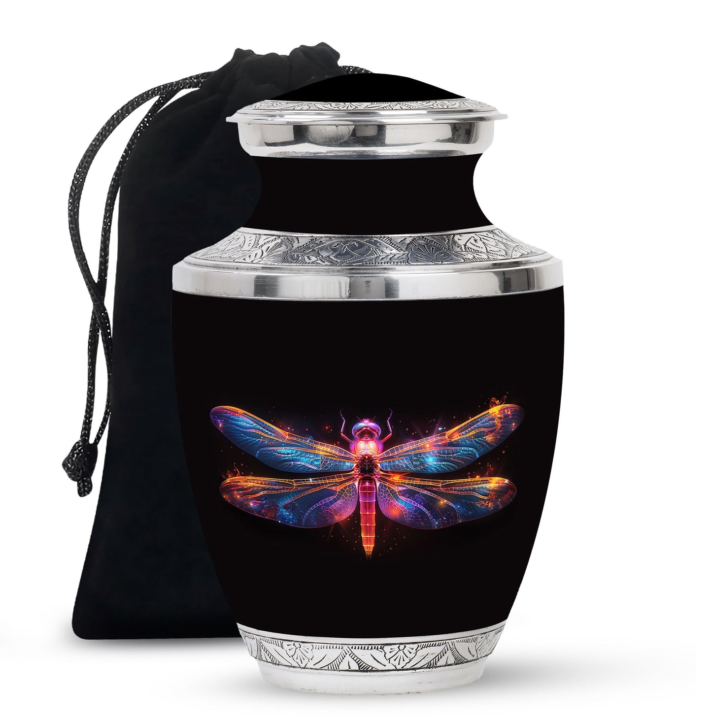 Personalized Dragonfly Cremation Urn for Women - 10-inch, 200 cu in - Yatskia