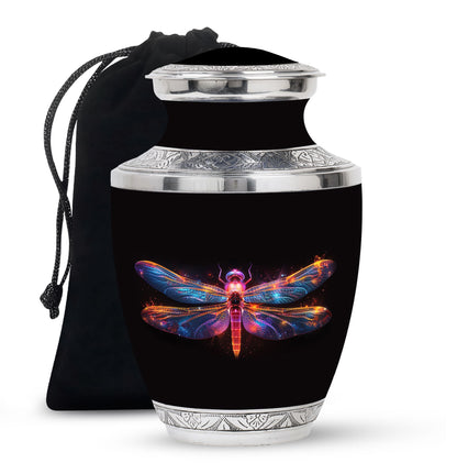 Personalized Dragonfly Cremation Urn for Women - 10-inch, 200 cu in - Yatskia