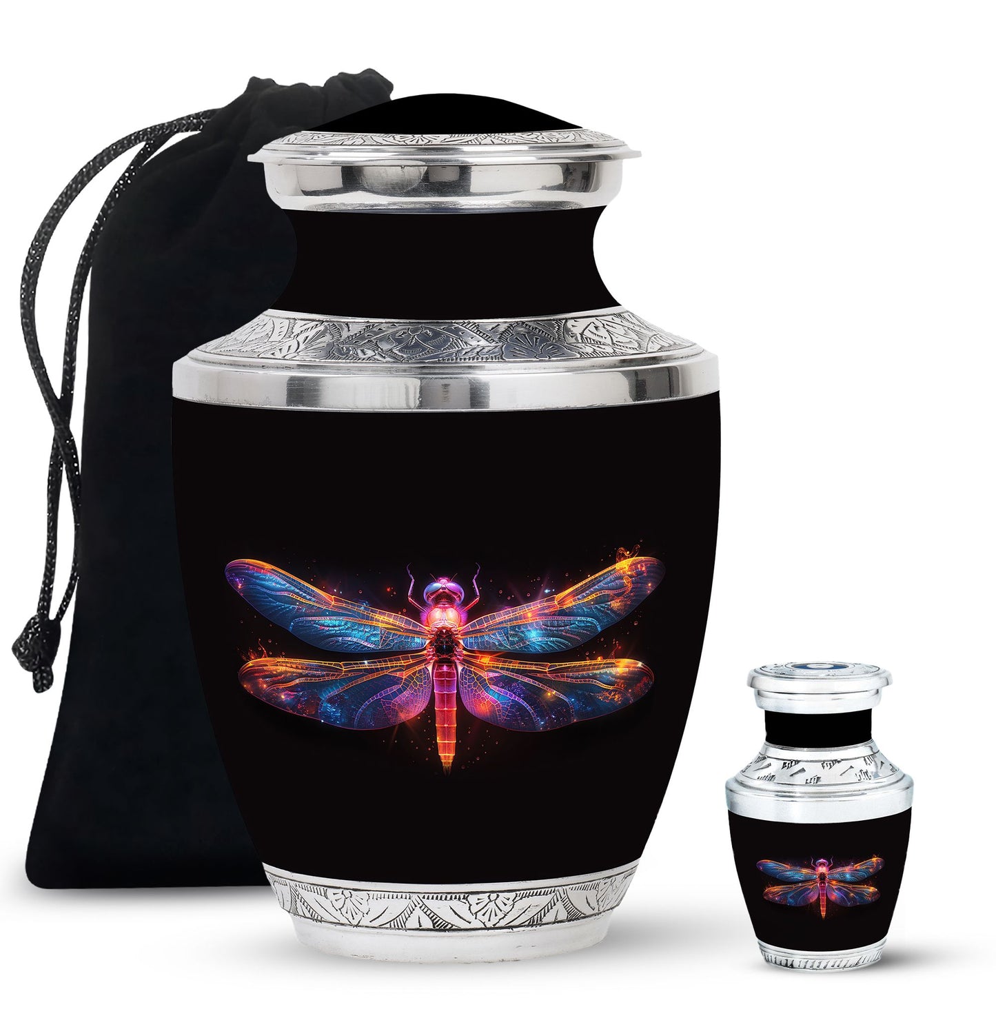 Personalized Dragonfly Cremation Urn for Women - 10-inch, 200 cu in - Yatskia