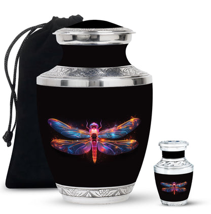 Personalized Dragonfly Cremation Urn for Women - 10-inch, 200 cu in - Yatskia