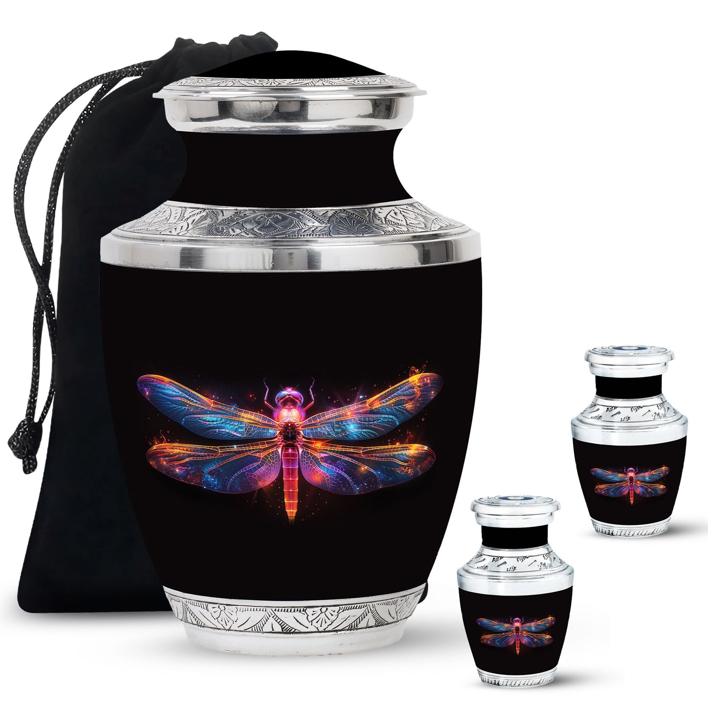 Personalized Dragonfly Cremation Urn for Women - 10-inch, 200 cu in - Yatskia