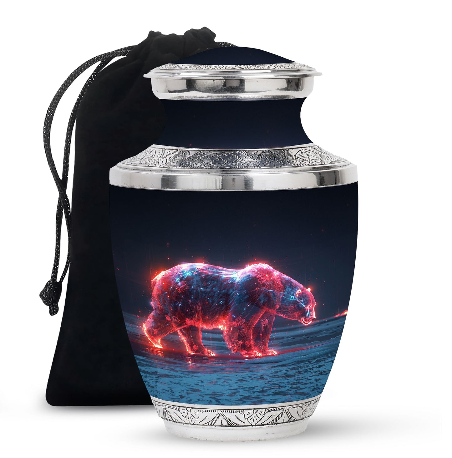 Personalized Bear Cremation Urn for Human Ashes - 10-inch, 200 cu in - Yatskia