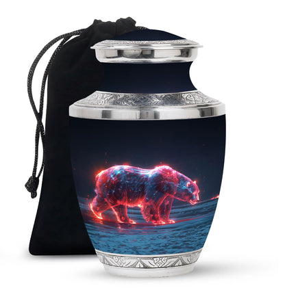 Personalized Bear Cremation Urn for Human Ashes - 10-inch, 200 cu in - Yatskia