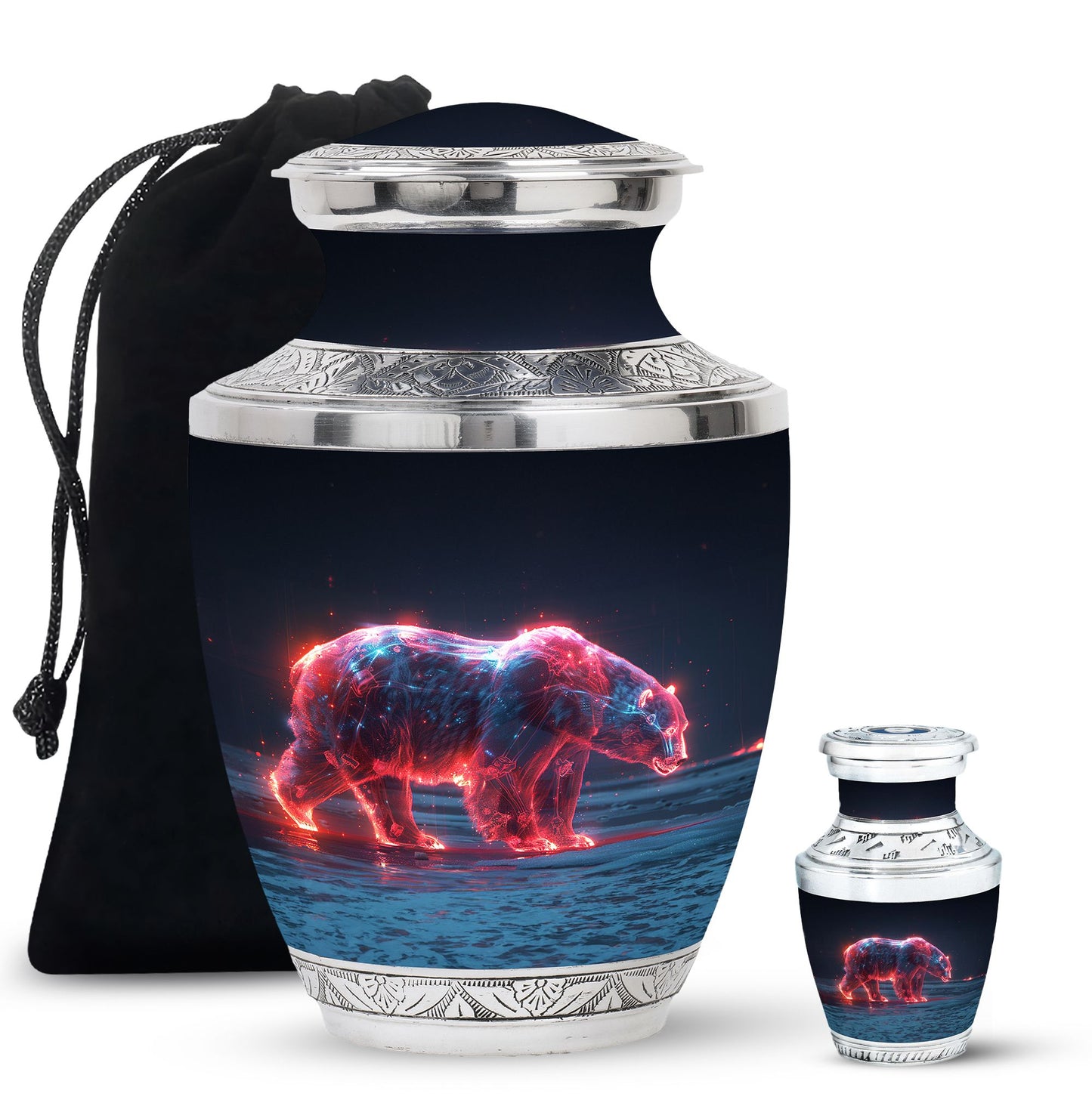 Personalized Bear Cremation Urn for Human Ashes - 10-inch, 200 cu in - Yatskia