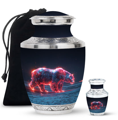 Personalized Bear Cremation Urn for Human Ashes - 10-inch, 200 cu in - Yatskia