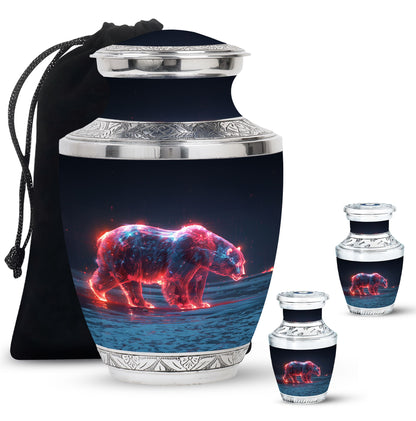 Personalized Bear Cremation Urn for Human Ashes - 10-inch, 200 cu in - Yatskia