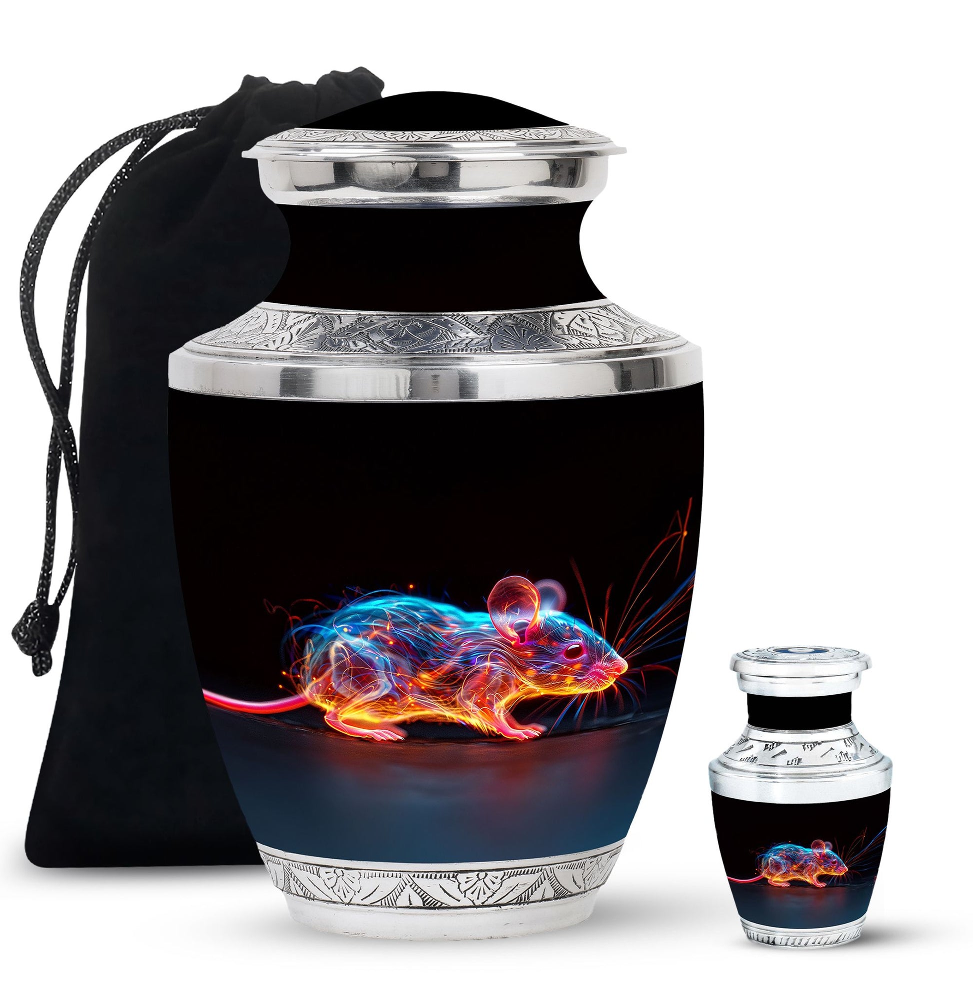 Cosmic Mouse Urn For Memorial - Rat Cremation Ashes Urn For Funeral