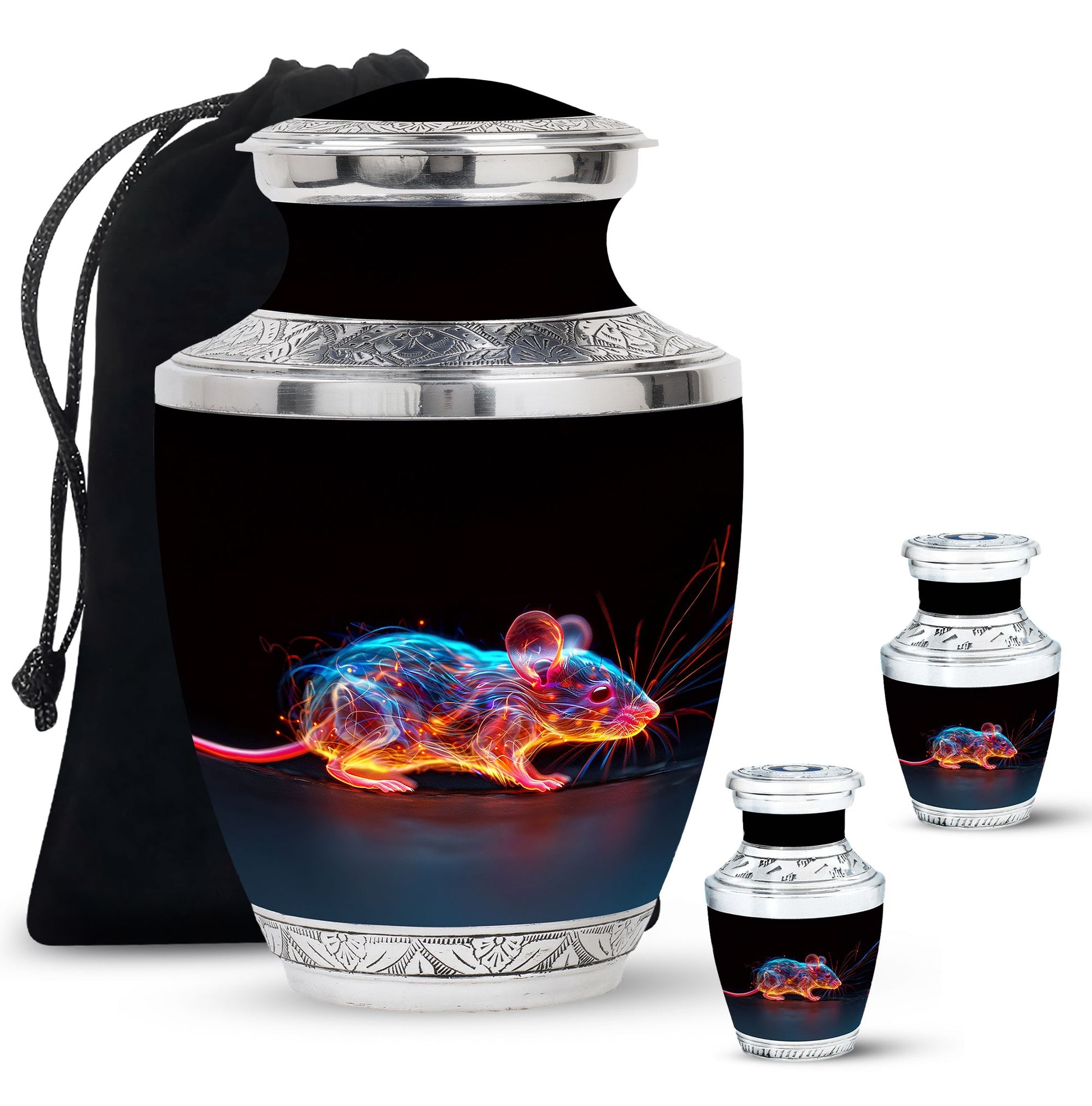 Cosmic Mouse Urn For Memorial - Rat Cremation Ashes Urn For Funeral