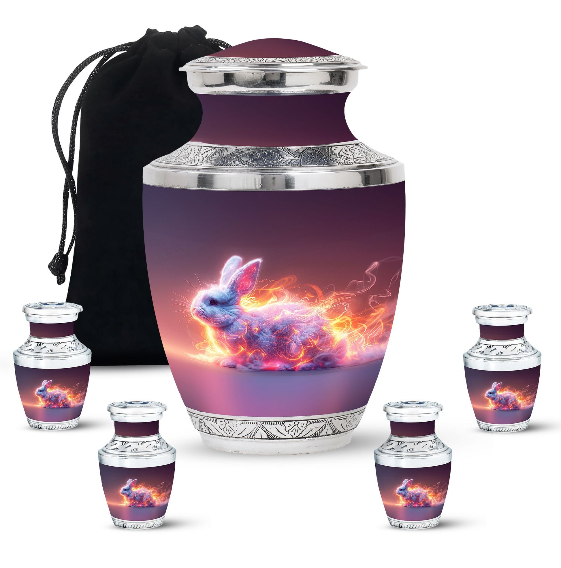 Fiery Bunny Rabbit Urn For Cremation - Fierce Bunny Urn For Ashes