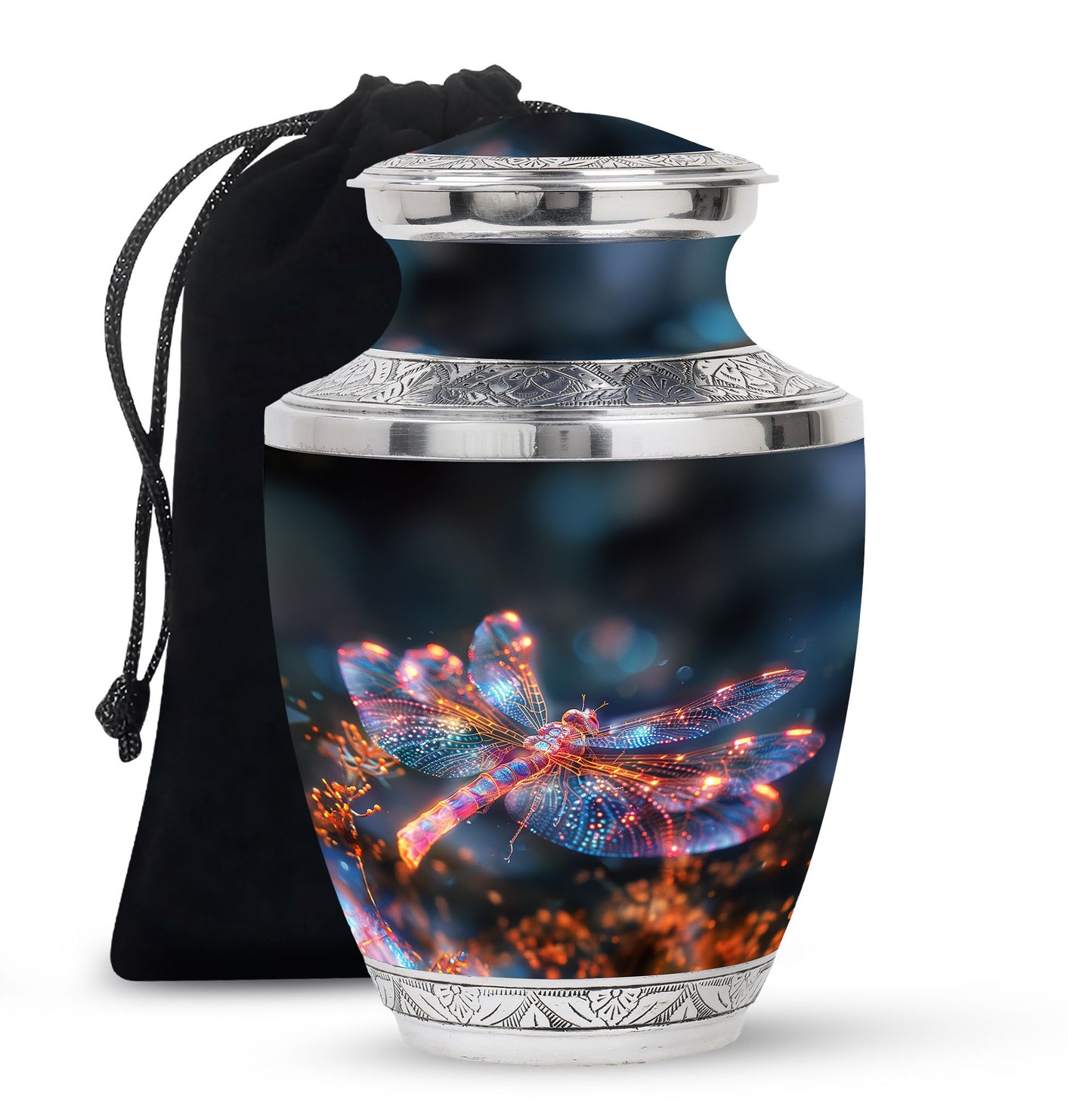 Personalized Dragonfly Keepsake Urn for Human Ashes - 10-inch, 200 cu in - Yatskia
