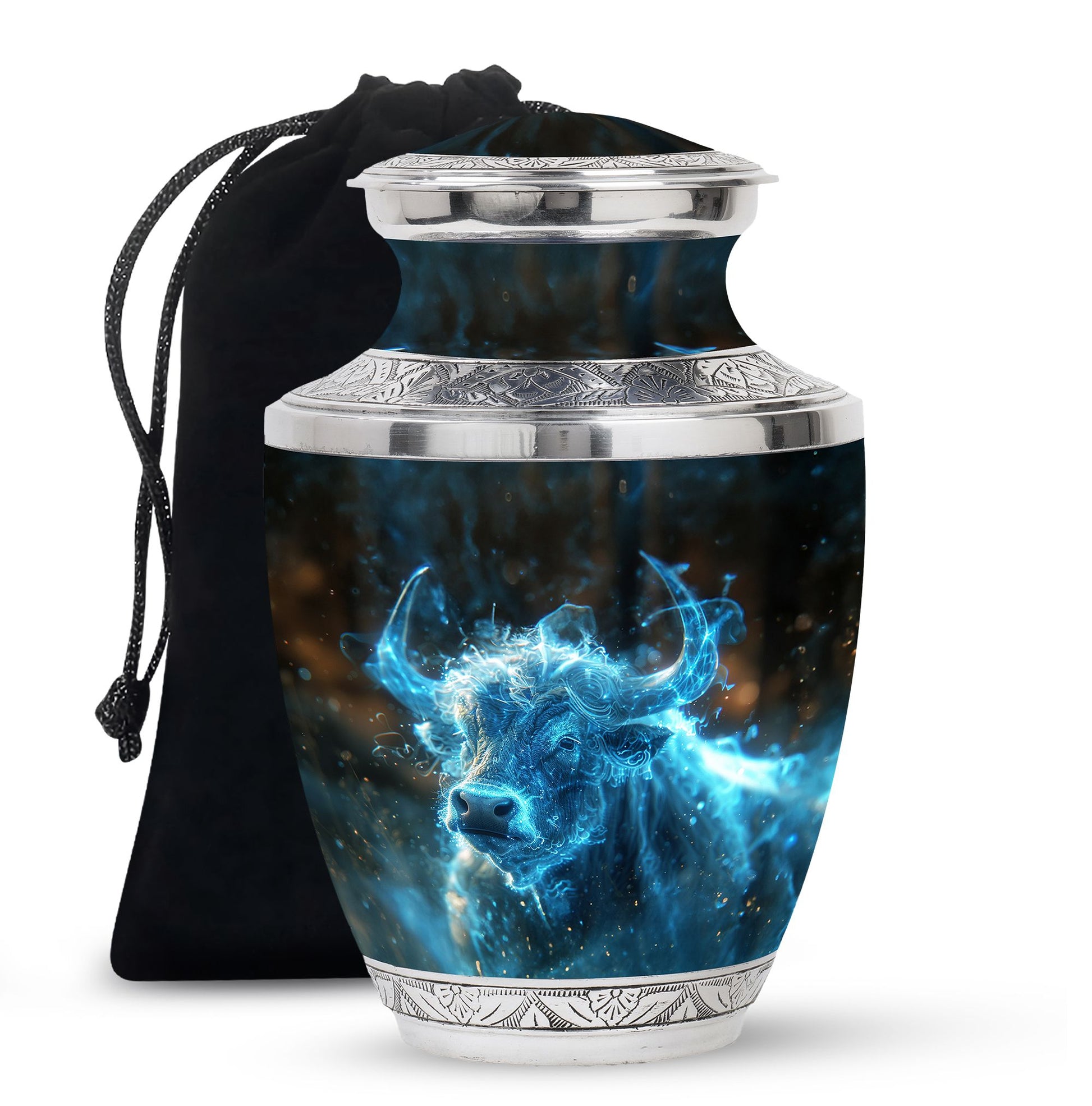 Cosmic Energy Bull Urn For Ashes - Bull Large Urn For Adult Human