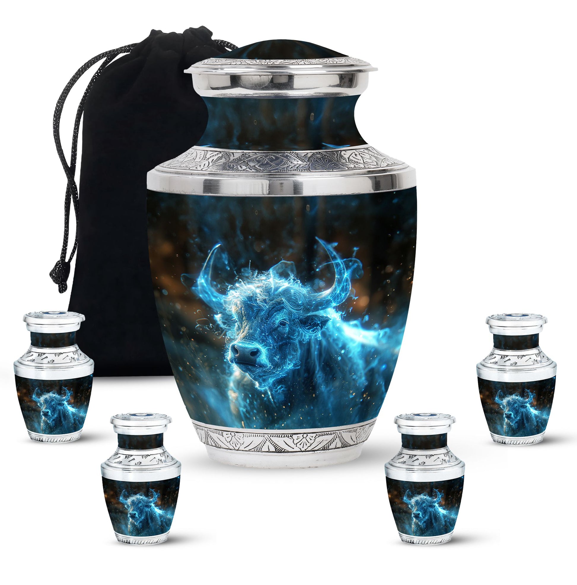 Cosmic Energy Bull Urn For Ashes - Bull Large Urn For Adult Human