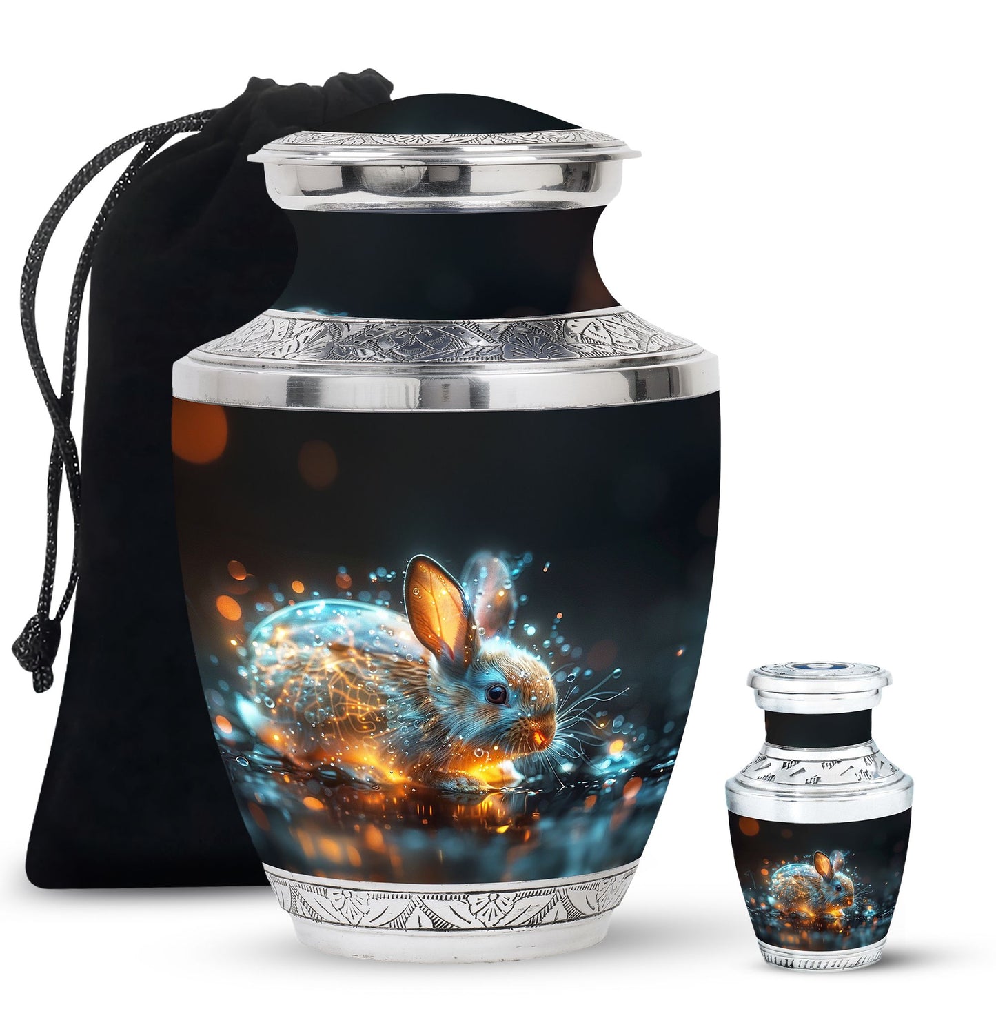 Personalized Rabbit Cremation Urn for Pet Ashes - 10-inch, 200 cu in - Yatskia