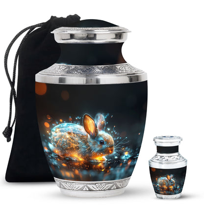 Personalized Rabbit Cremation Urn for Pet Ashes - 10-inch, 200 cu in - Yatskia