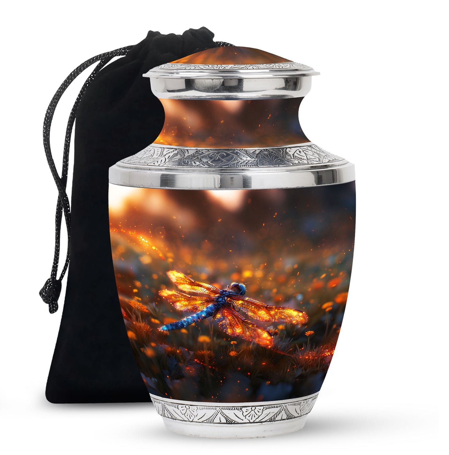 Personalized Dragonfly Memorial Urn for Human Ashes - 10-inch, 200 cu in - Yatskia