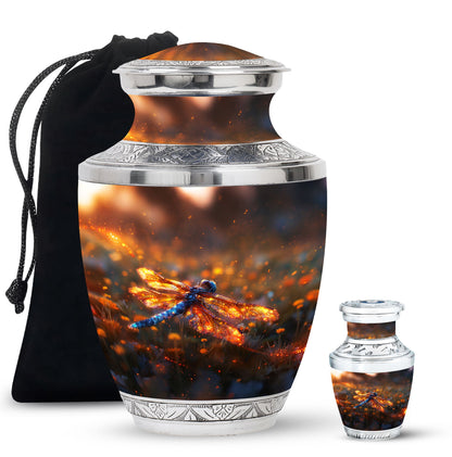 Personalized Dragonfly Memorial Urn for Human Ashes - 10-inch, 200 cu in - Yatskia