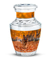 Autumn Canine Stroll Urn - German Shepherd Memorial Urns For Ashes