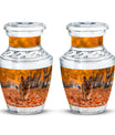 Autumn Canine Stroll Urn - German Shepherd Memorial Urns For Ashes
