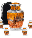 Autumn Canine Stroll Urn - German Shepherd Memorial Urns For Ashes