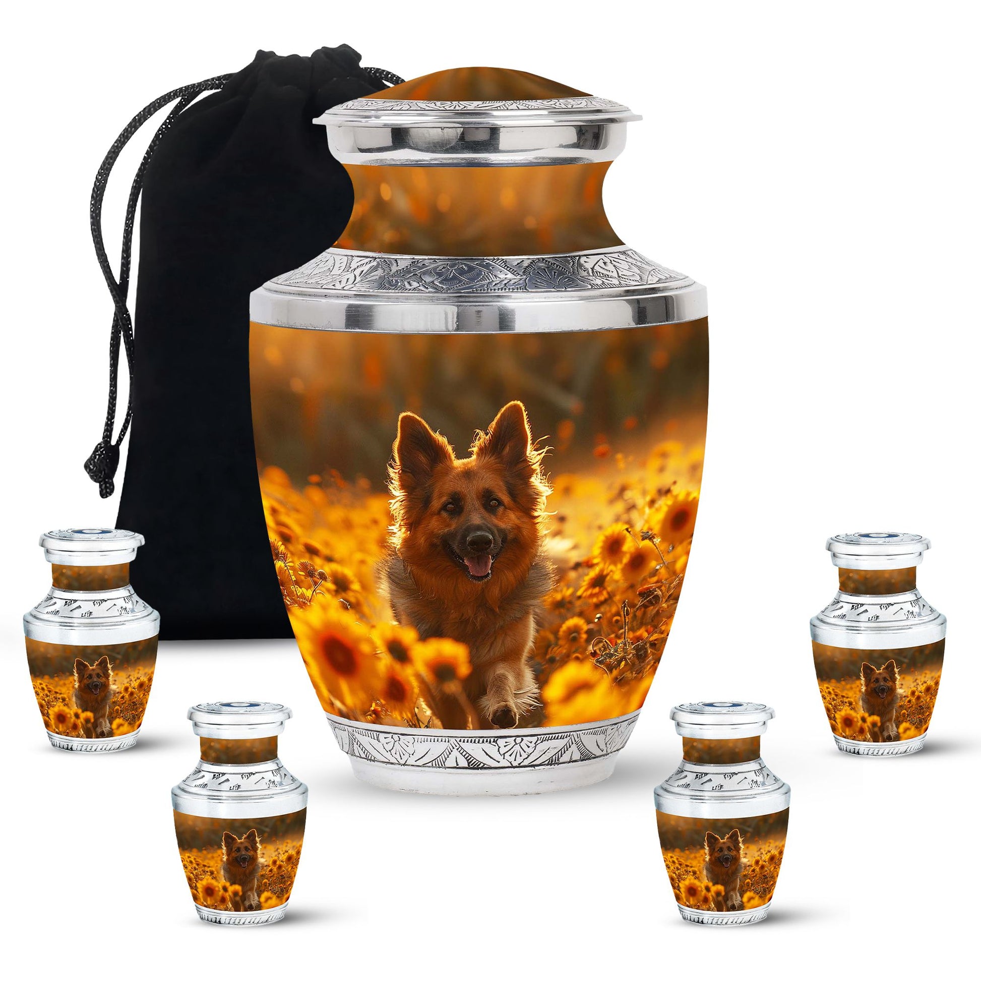 German Shepherd Dog Urn Memorial - Large Sized Cremation Urns For Pets