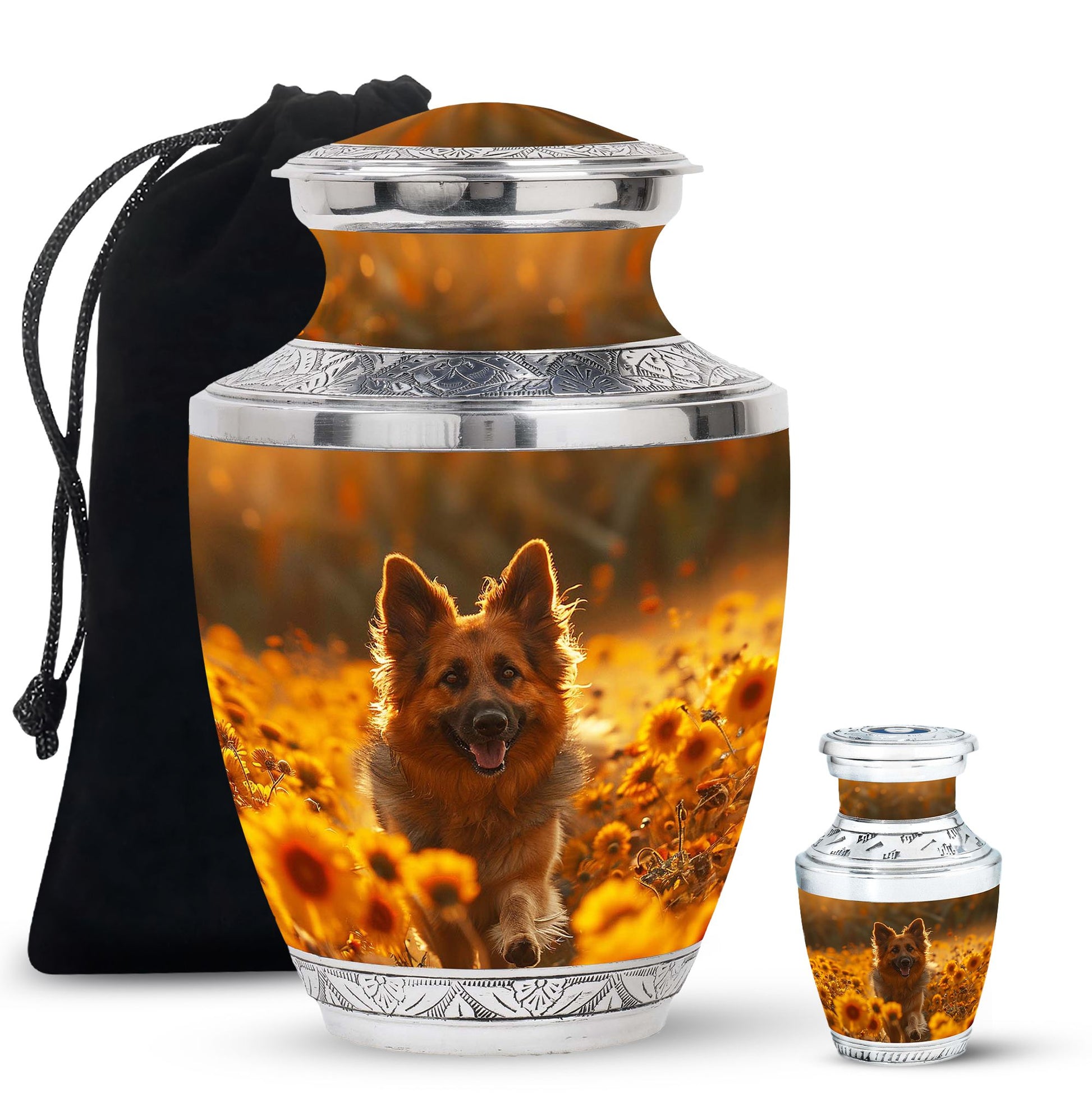 German Shepherd Dog Urn Memorial - Large Sized Cremation Urns For Pets