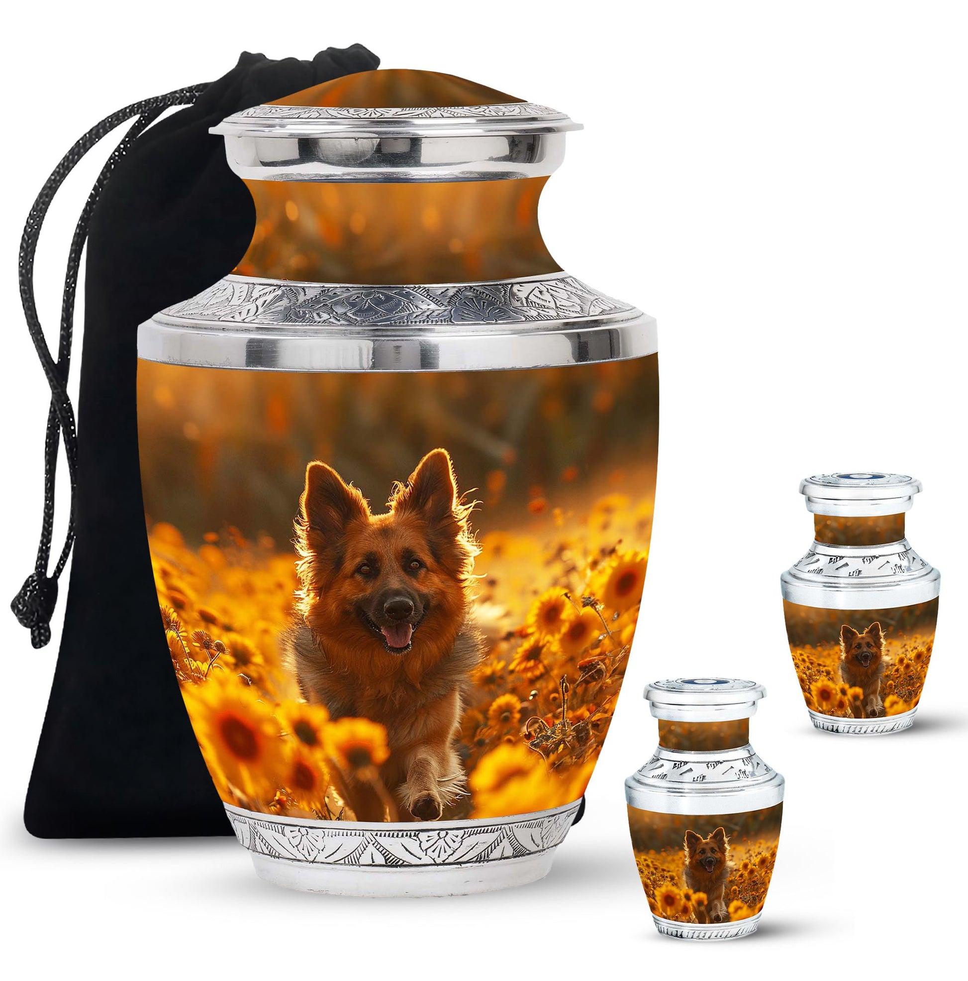 German Shepherd Dog Urn Memorial - Large Sized Cremation Urns For Pets