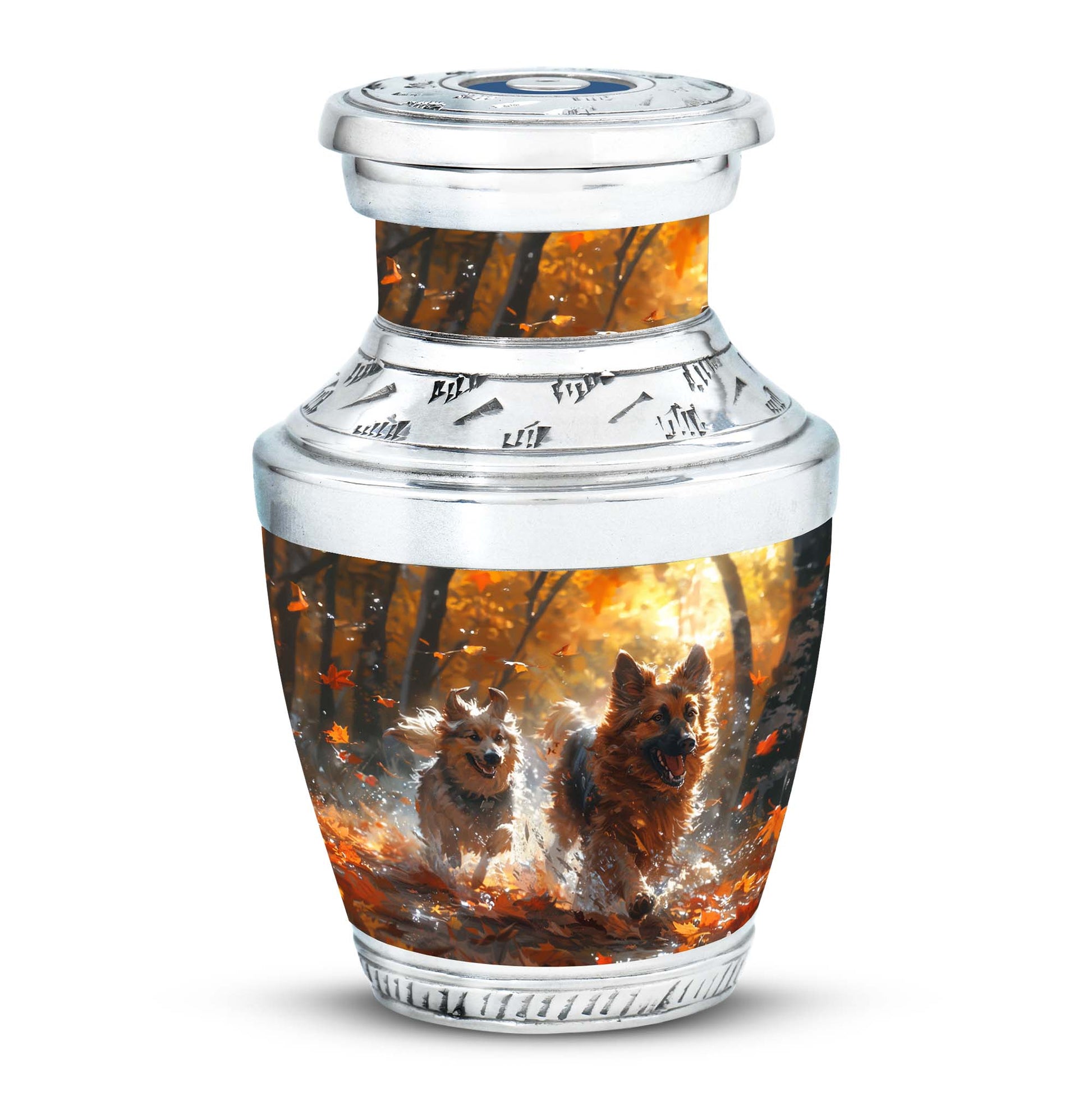 German Shepherd Memorial Urn For Dogs - Autumn Cremation Urn For Pet