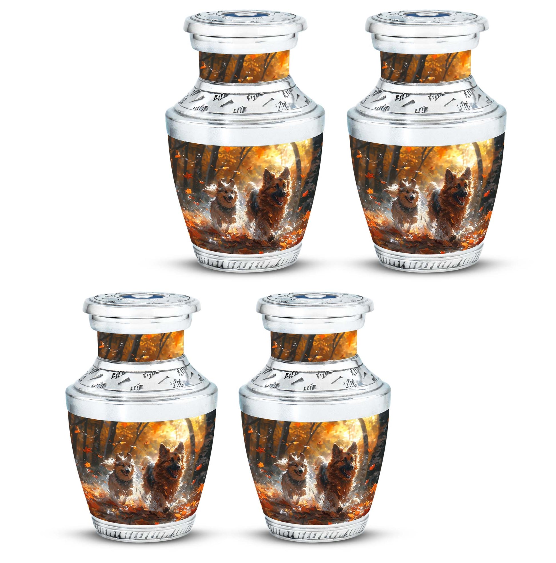 German Shepherd Memorial Urn For Dogs - Autumn Cremation Urn For Pet