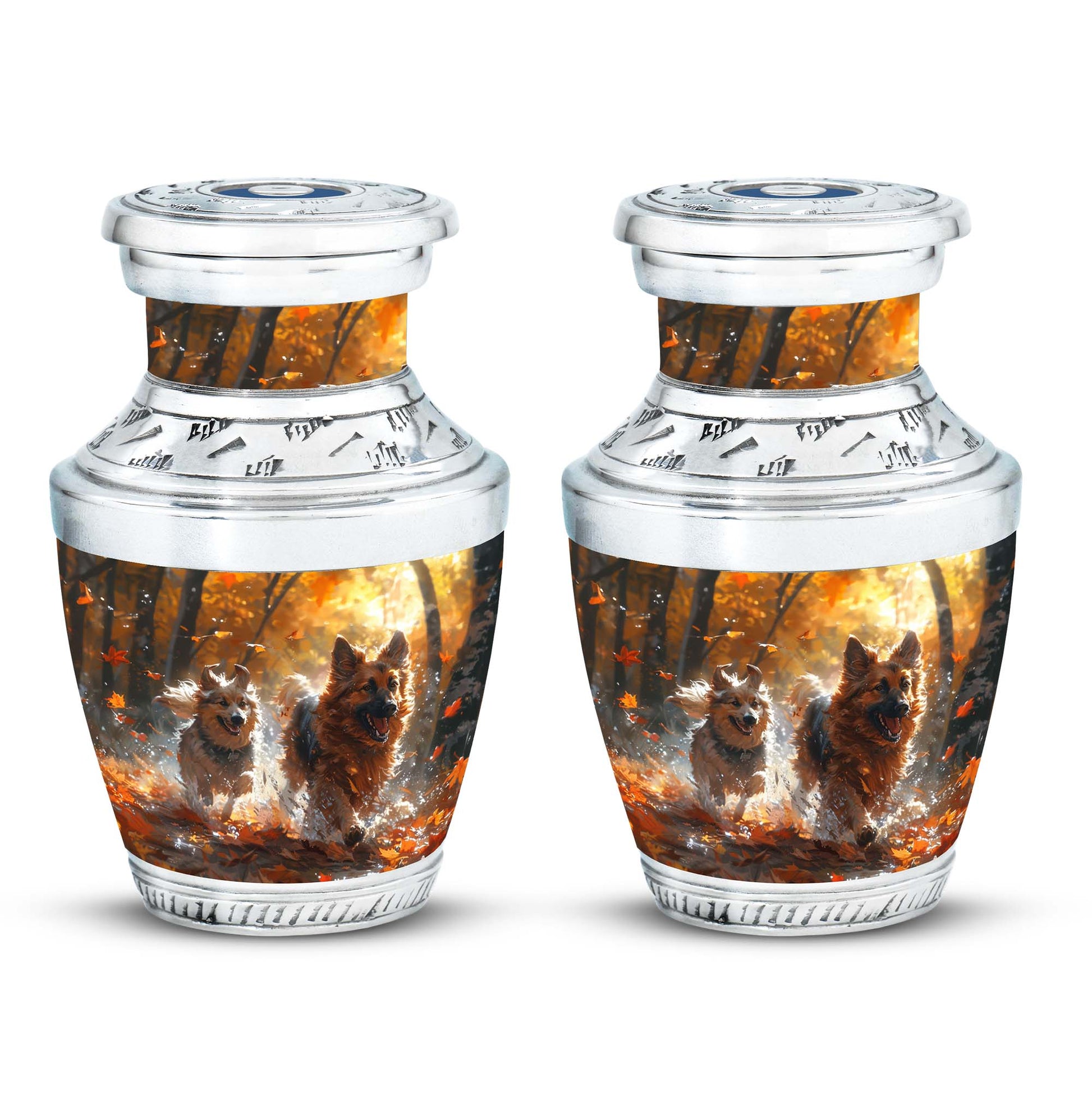 German Shepherd Memorial Urn For Dogs - Autumn Cremation Urn For Pet