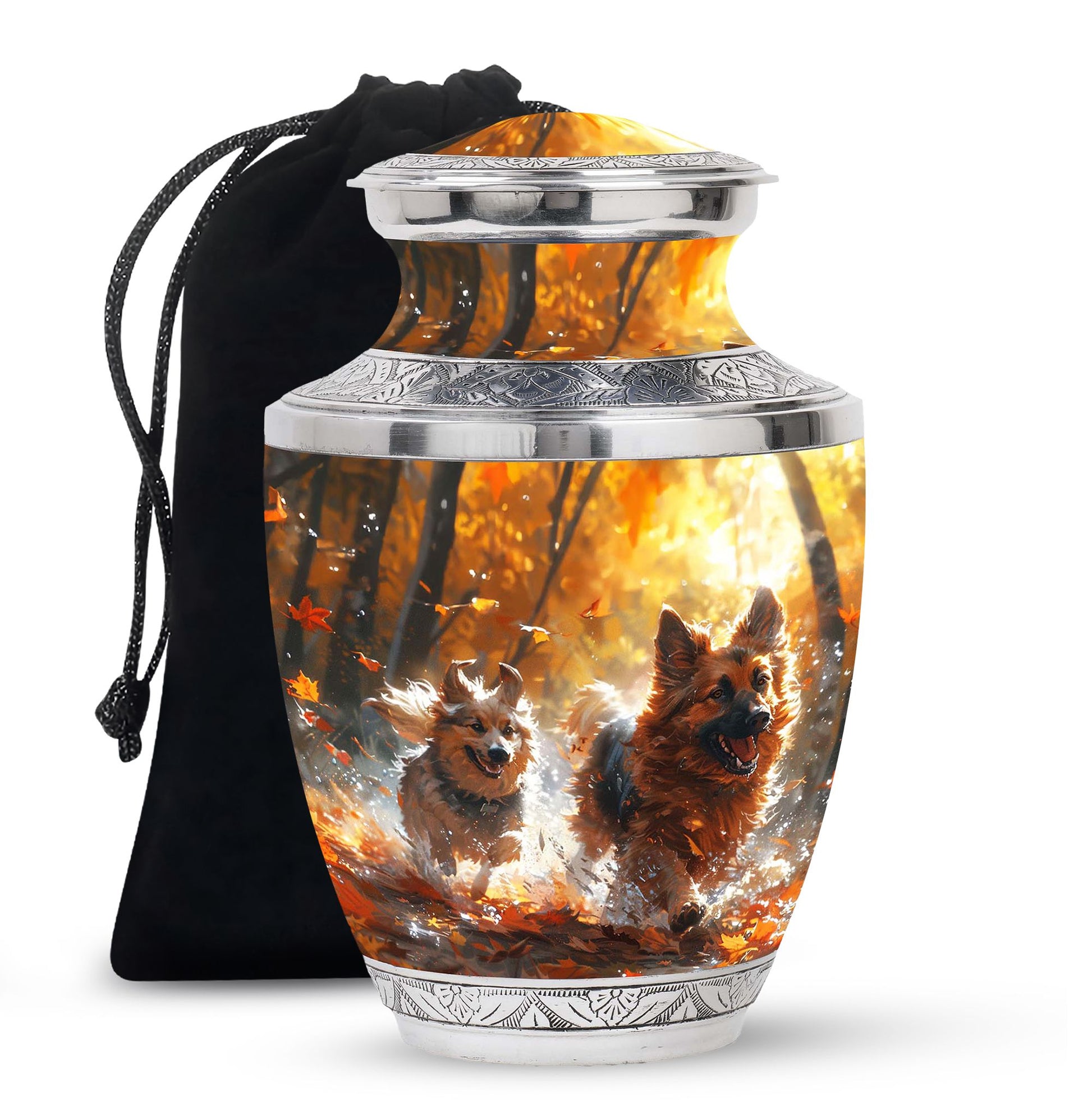 German Shepherd Memorial Urn For Dogs - Autumn Cremation Urn For Pet
