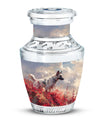 Pet Memorial Urn For Dog - Red Floral Tribute Urn Perfect For Memorials