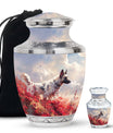 Pet Memorial Urn For Dog - Red Floral Tribute Urn Perfect For Memorials