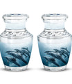 Aquatic Dolphins Family - Dolphin Cremation Urn For Men And Women